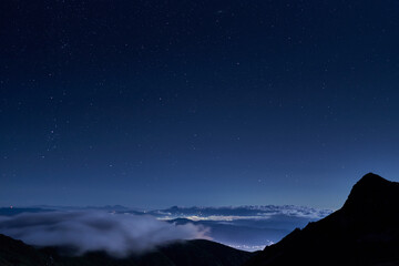 Obraz premium 中央アルプス、木曾駒ヶ岳の登山風景