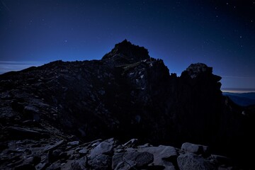 中央アルプス、木曾駒ヶ岳の登山風景