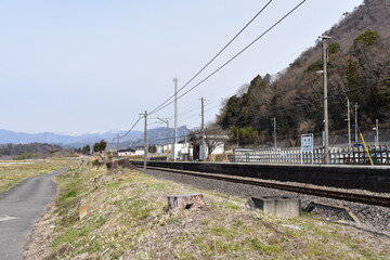 田舎の駅　市城駅の風景