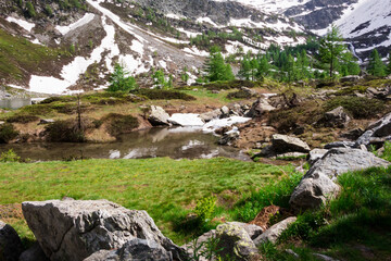 Lago d' Arpy. Valle d'Aosta. Italia