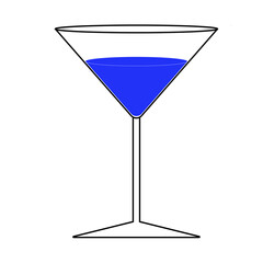 A Blue filled Cocktail glass Icon