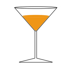 An Orange filled Cocktail glass Icon