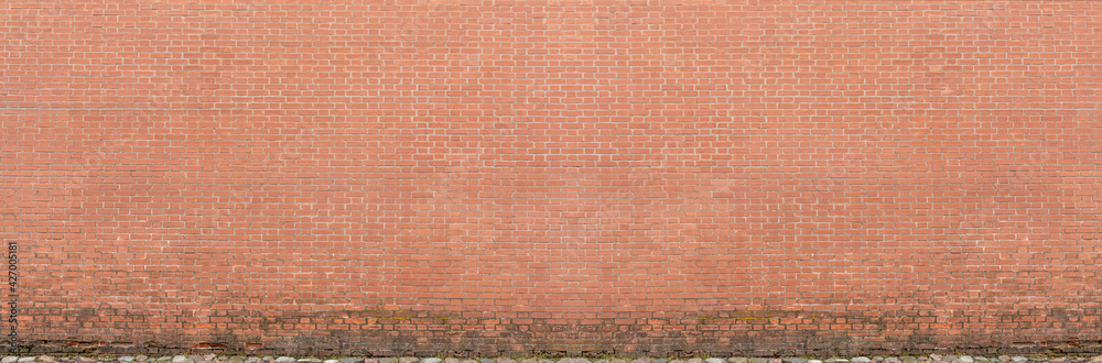 Wall mural red brick wall panoramic texture background