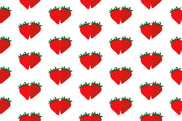イチゴのパターンの背景イラスト