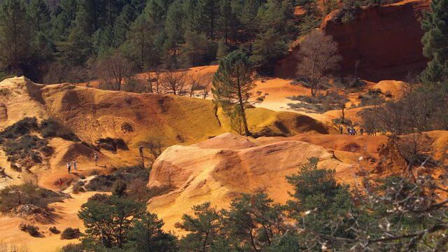 Red land of the Colorado Provencal, an old ocher quarry in Rustrel France