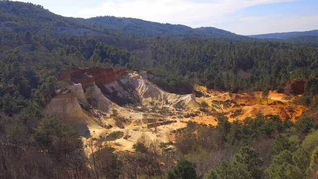 Colorado de Rustrel, also known as the Colorado Provencal, an old ocher quarry in Rustrel France