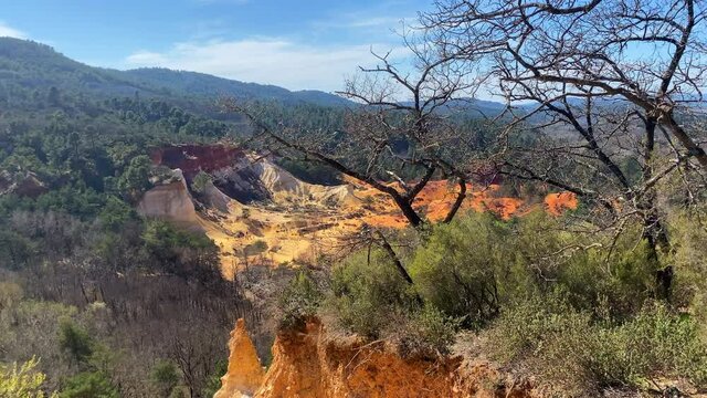 Colorado de Rustrel, also known as the Colorado Provencal, an old ocher quarry in Rustrel France