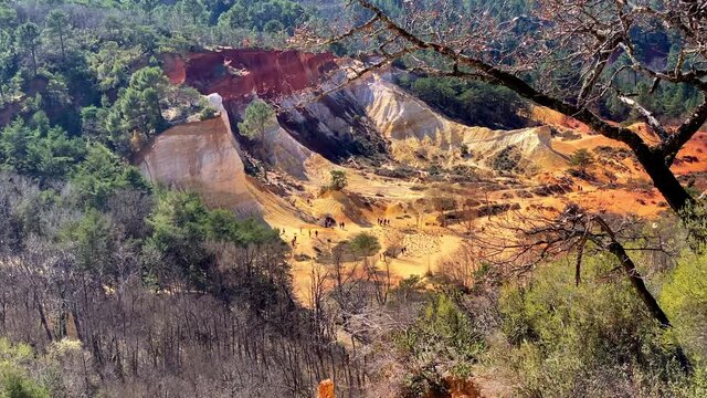 Colorado de Rustrel, also known as the Colorado Provencal, an old ocher quarry in Rustrel France