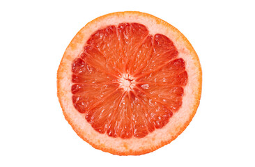  Close up Graipfruit Fruit slice isolated on white background. Top view. Healthy food lifestile. Food drink background. Applicable for fruit juice advertising.