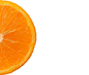 Orange Fruit slice close up Healthy food lifestile. Food background. Applicable for fruit juice advertising. Frame, border. Copy space for text. Summer concept.