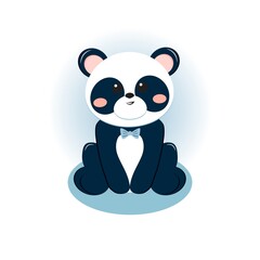 Panda bear baby boy greeting card