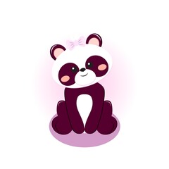 Panda bear baby girl greeting card