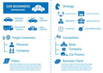 Car Business Infographic for Annual report, vector