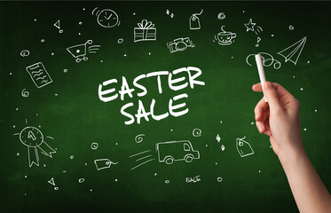 Hand drawing online shopping concept