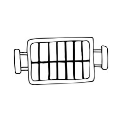 Hand drawn barbecue grill illustration in vector. Doodle barbecue grill illustration in vector. Doodle bbq grill icon. Hand drawn bbq grill icon.