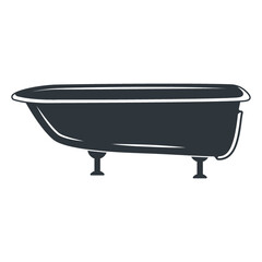 Bathtub Symbol, Bathtub Silhouette, Baht icon, Shower icon, Old Bathtub, Tub, Hot bath, Bath tub silhouette, for silhouette