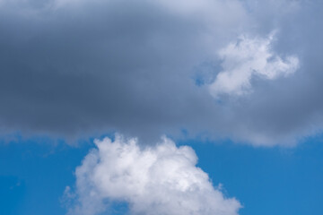 clouds in the blue sky, cumulus,