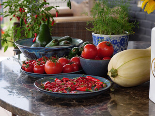 vegetables on a table