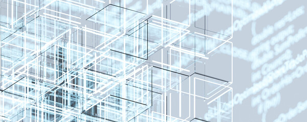 blue and white futuristic technology wallpaper background 3d render illustration