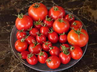 cherry tomatoes on a vine
