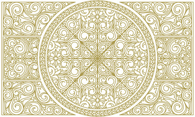 Decorative monochrome ornate vintage design blank card