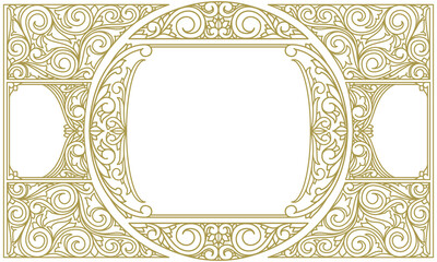 Decorative monochrome ornate vintage design blank card