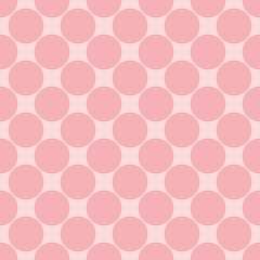 Seamless vector pastel pattern with dark pink polka dots on a sweet baby pink background
