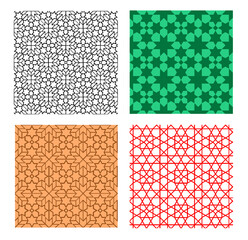 Set of seamless geometric pattern in islamic style