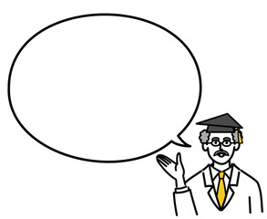 博士　シニア　医師　医者　男性　ポップ　提案　医療　空欄　空白
