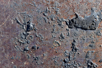 Fototapeta premium Rusty iron background with speckles and dirt