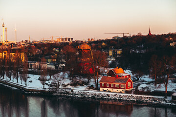 Early winter morning in Stockholm Sweden at Djurgarden - 427017309