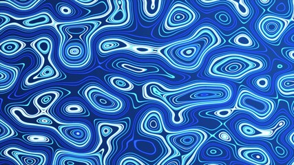 Abstract futuristic blue neon wavy refracted lines motion design. Curved flowing waves tech background. Seamless looping.