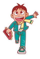 少年,タンバリン,カラー