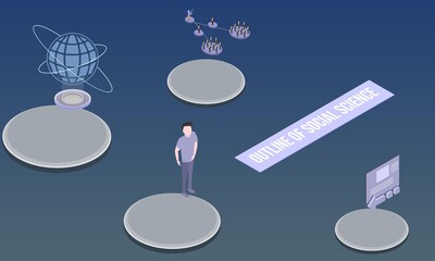 Outline of social science concept on abstract design