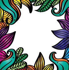 Obraz premium Hand Drawn Floral Frame