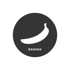 Banana white icon in trendy flat style. Vector