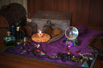Magic and fortune telling concept, other answers, illustration for predict future materials