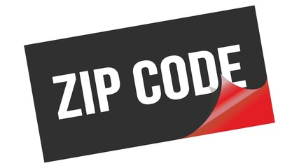 ZIP CODE text on black red sticker stamp. - obrazy, fototapety, plakaty