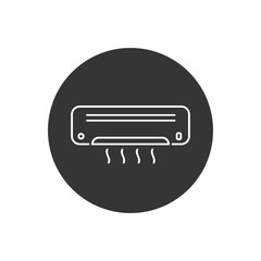 Air conditioning line white icon design vector template