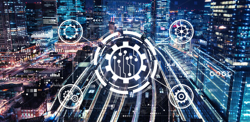 Automation concept with a large train station