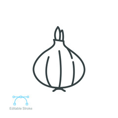 Fresh onion icon, outline style vegetable for graphic and web design collection logo. Outline style Vector illustration. Design on white background EPS 10