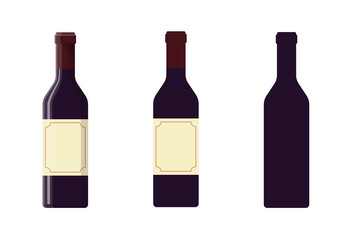 bottle of red wine vector illustration 2