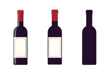 bottle of red wine vector illustration