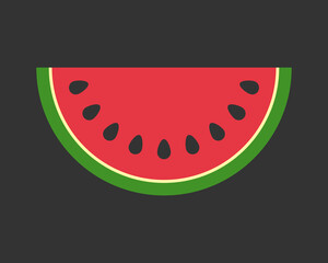 Slice of watermelon on black background