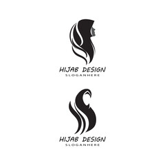 Muslimah hijab Logo template vector illustration design