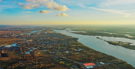 Aerial view from a drone of the Osokorki private sector in Kiev.