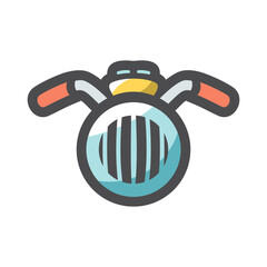 Motorcycle handlebar steering wheels Vector icon Cartoon illustration.