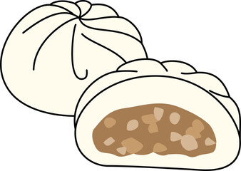 肉まんのイラスト