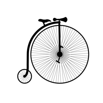 Classic old bicycle vector illustration, early 19th century bicycle design from 1817, vintage transportation symbol for cycling history, mobility, engineering and retro graphic projects
