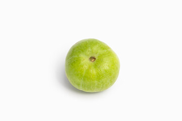 Tinda Or Praecitrullus Fistulosus Also Known As Apple Gourd Baby Pumpkin Indian Squash Round Melon Or Round Gourd Is Used In Cooking Veg Curry Masala Sabji Or Sabzi. White Background With Copy Space